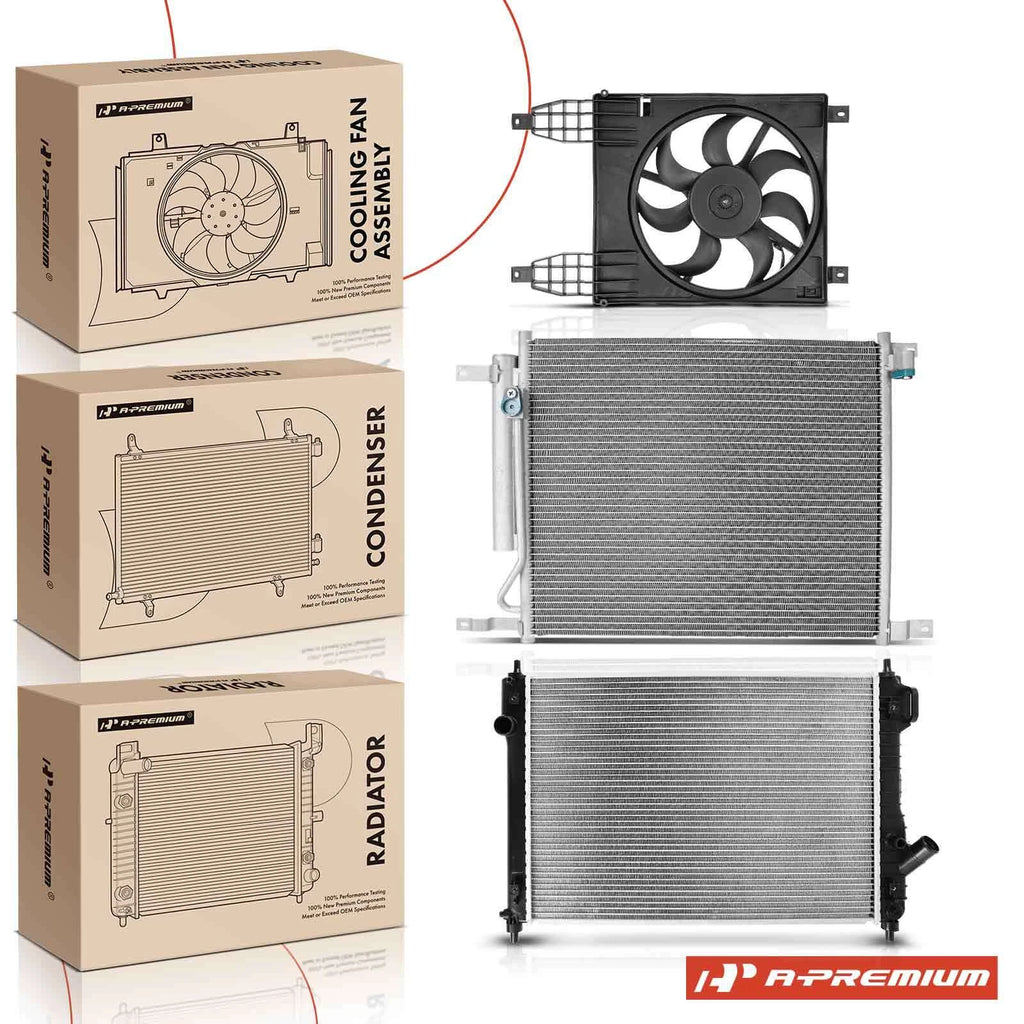 Radiator, A/C Condenser & Cooling Fan for Chevy Aveo5 (2004–2011)