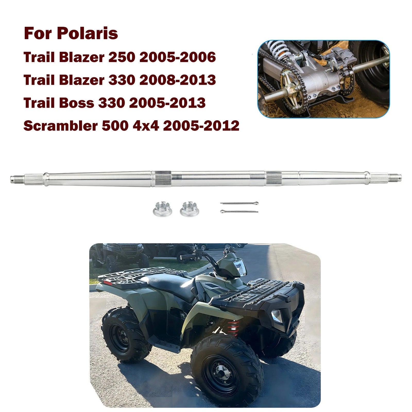 Rear Axle Shaft 5133967 for Polaris Trail Blazer 330 (2008–2013)