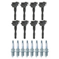 Set of 8 Ignition Coils & NGK V-Power Spark Plugs for BMW E39 E53 540i X5 V8