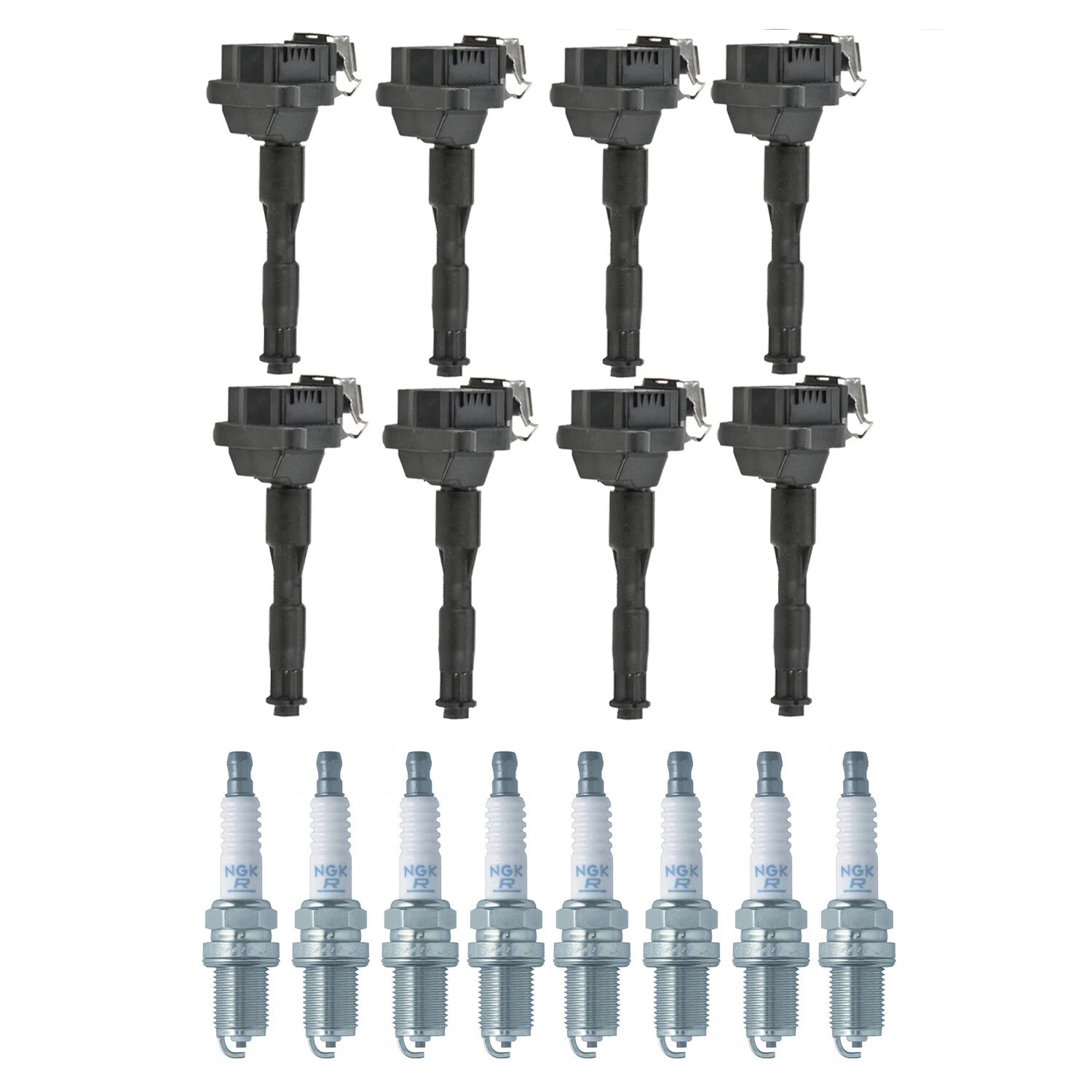 Set of 8 Ignition Coils & NGK V-Power Spark Plugs for BMW E39 E53 540i X5 V8