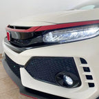 3PC Glossy Red ABS Front Grill Trim Cover for Honda Civic (2016-2021)