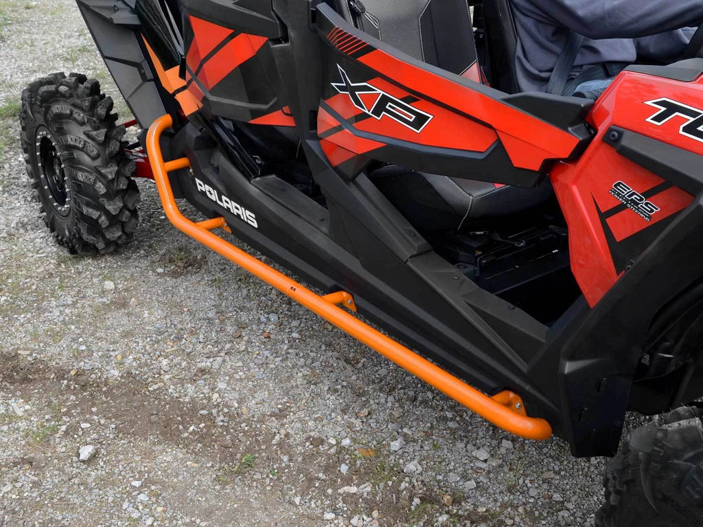 SuperATV Rock Sliding Nerf Bars for Polaris RZR XP 4 1000 (2014–2023) - Orange