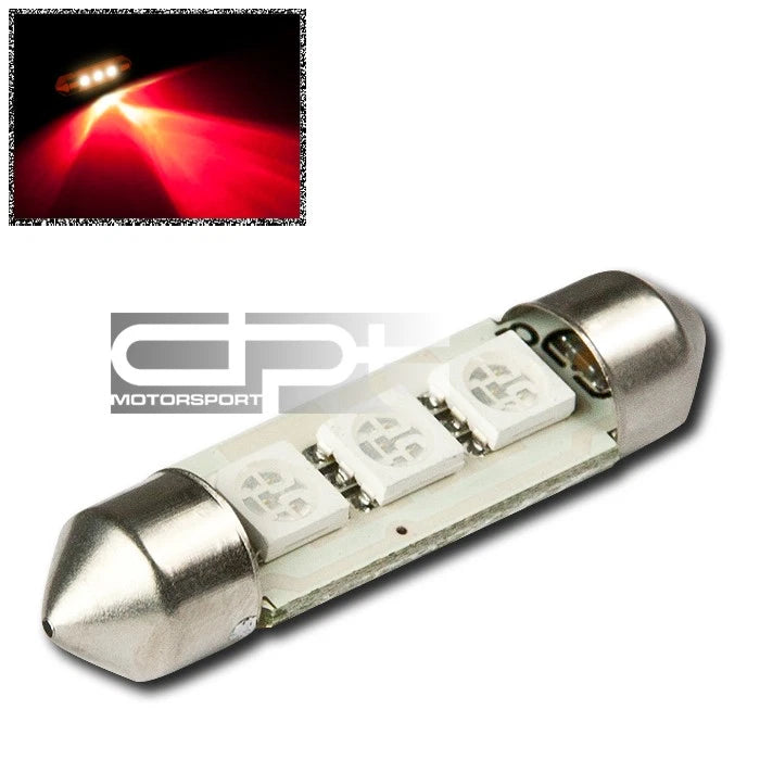 11X 39mm 3 SMD 5050 12V Bright Red LED Dome/Trunk Light Bulb