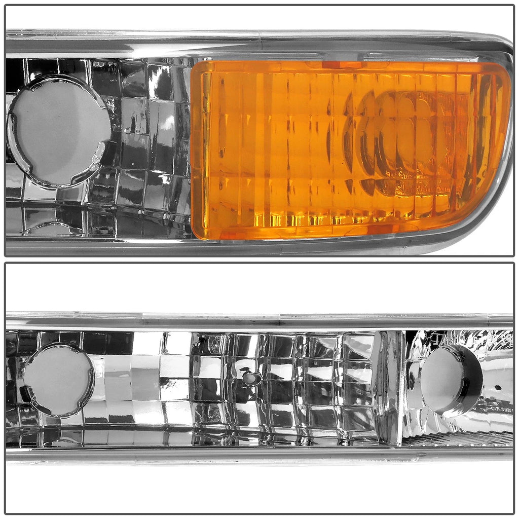 Chrome Housing Clear Lens Amber Corner Bumper Light for GMC Sierra/Yukon (1999–2006)