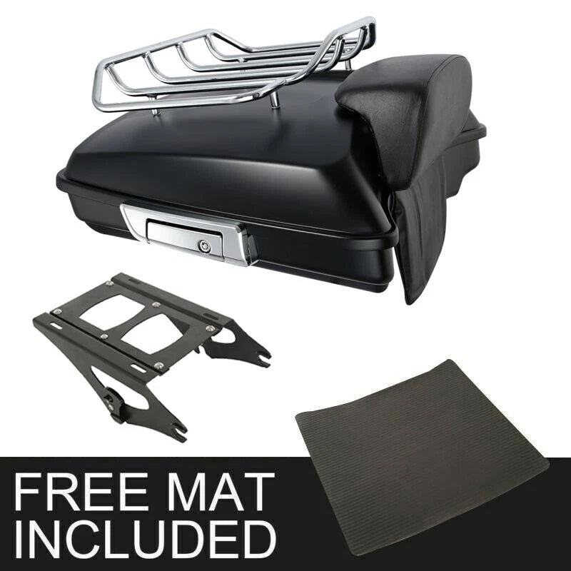 Matte Razor Trunk Backrest Mount Rack for Harley Touring Road Glide (2014–2026)