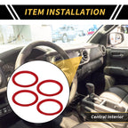 Set of 4 Red AC Vent Dashboard Decoration Rings for Toyota Tundra (2014–2021)
