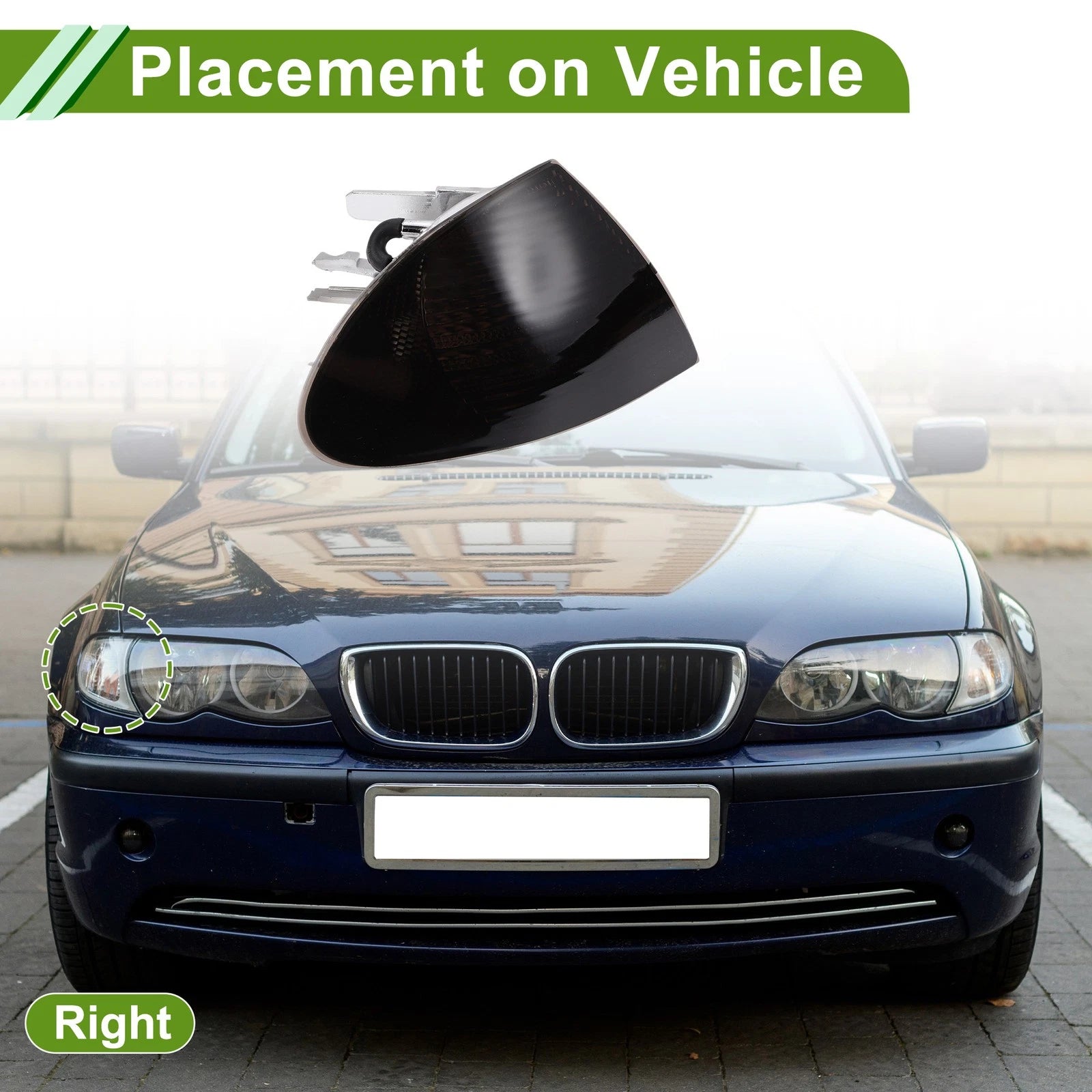 1 Pc Right Corner Signal Light Cover for BMW 3 Series (1999–2001) No. 63136902766