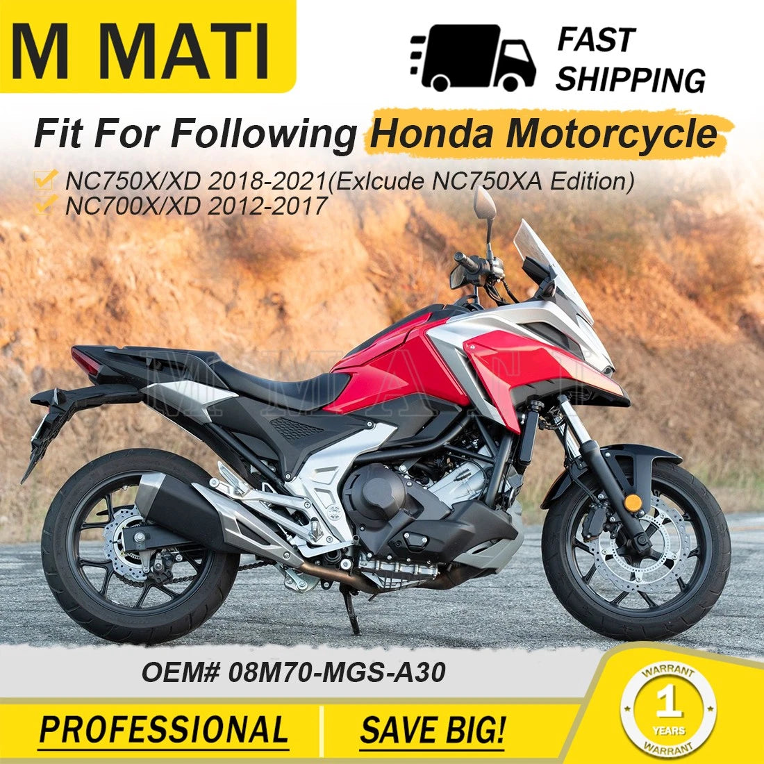 Centerstand Kit 08M70-MGS-A30 for Honda NX700X NX750X NC700 NC750 (2012–2021)