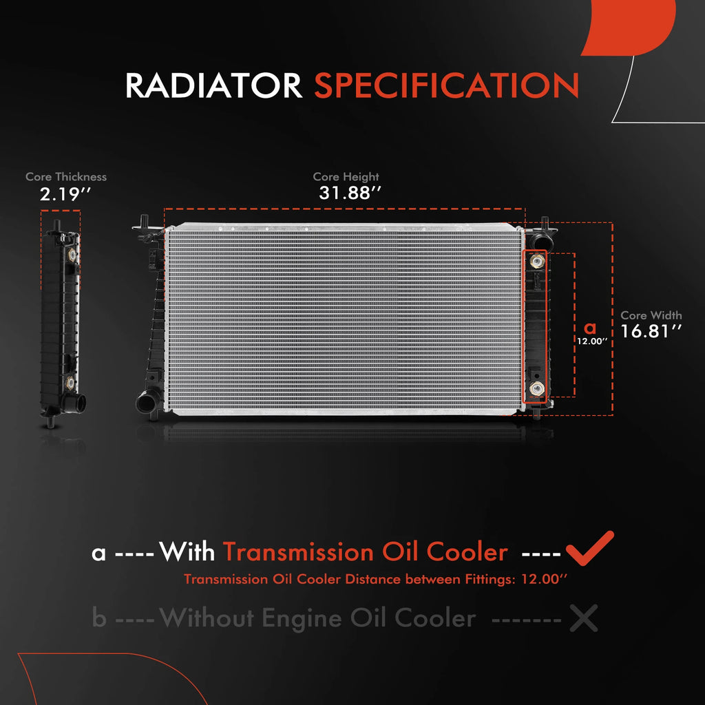 Radiator with Trans Oil Cooler for Ford F-150 F-250 (1997–1998)