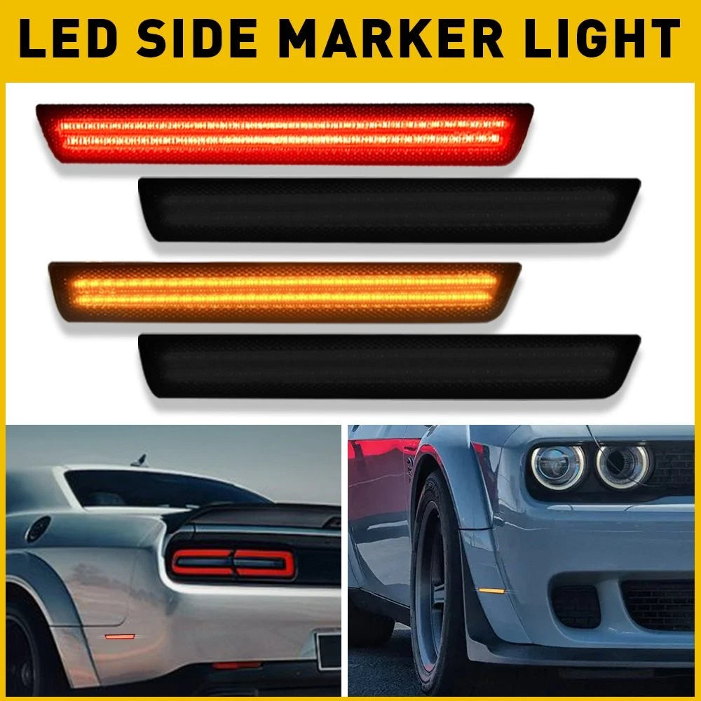 LED Side Marker Lights for Dodge Challenger (2015–2022) Amber Red V