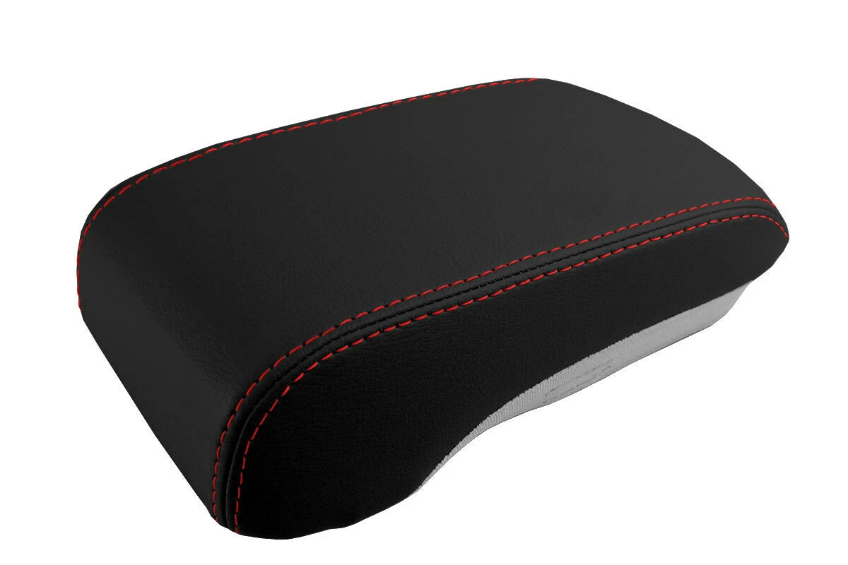 Console Lid Pull Over Cover Leather for Mitsubishi Lancer (2008–2016) Red Stitch