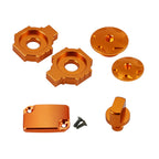 Rear Axle Adjuster Blocks & Oil Filler Cap & Engine Plugs for KTM 125/200/390 Duke (2011–2023)
