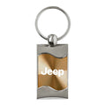 Gold Rectangular Wave Keychain - Officially Licensed for Jeep