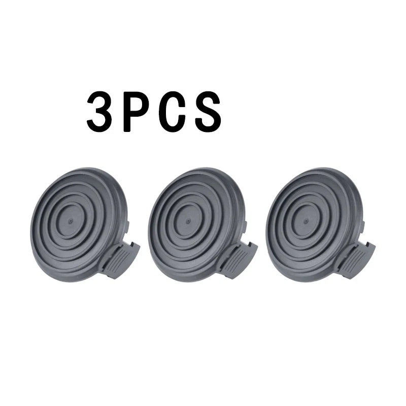 Set of 3 Trimmer Spool Caps for (8.83.8cm, ABS, Black)