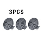 Set of 3 Trimmer Spool Caps for (8.83.8cm, ABS, Black)