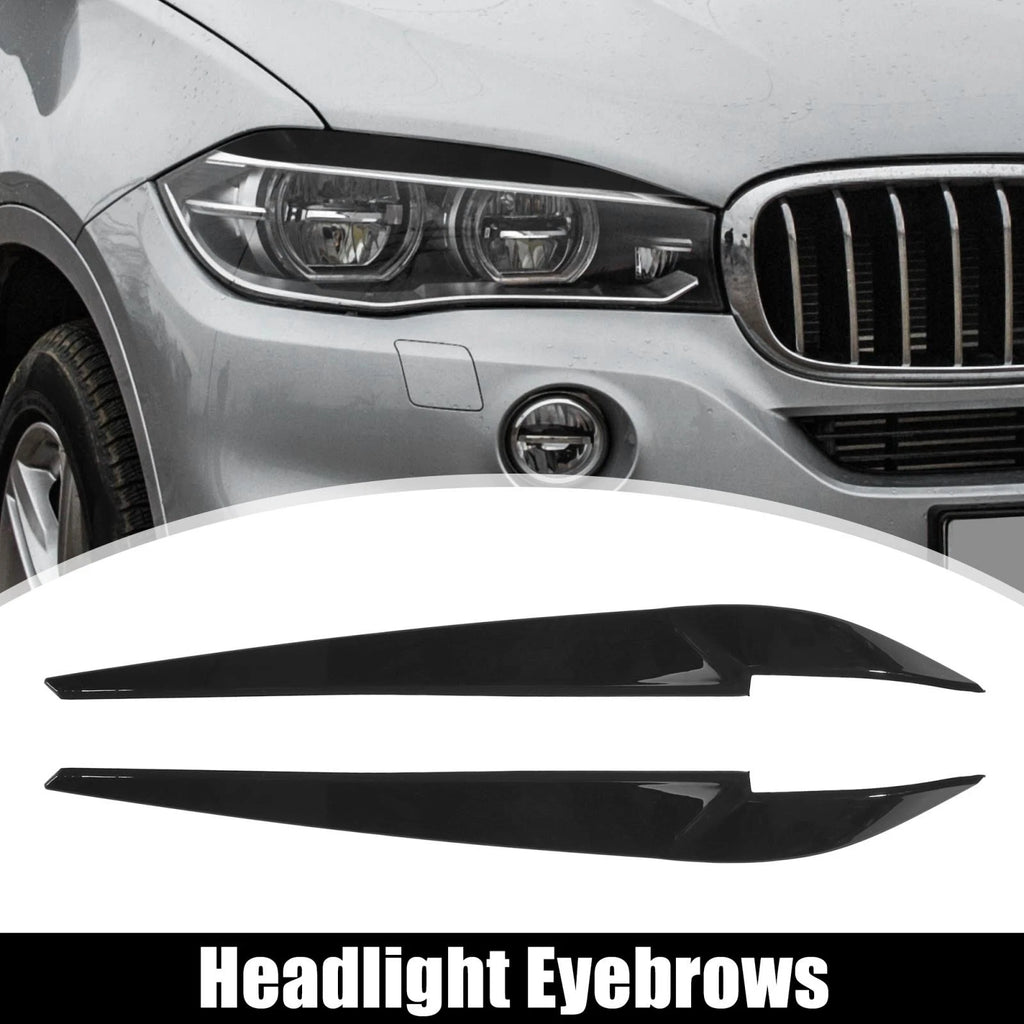 1 Pair Headlight Eye Lid Cover Sticker Black for BMW X5 X6 (2000–2023)