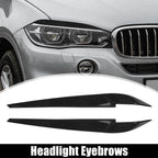 1 Pair Headlight Eye Lid Cover Sticker Black for BMW X5 X6 (2000–2023)