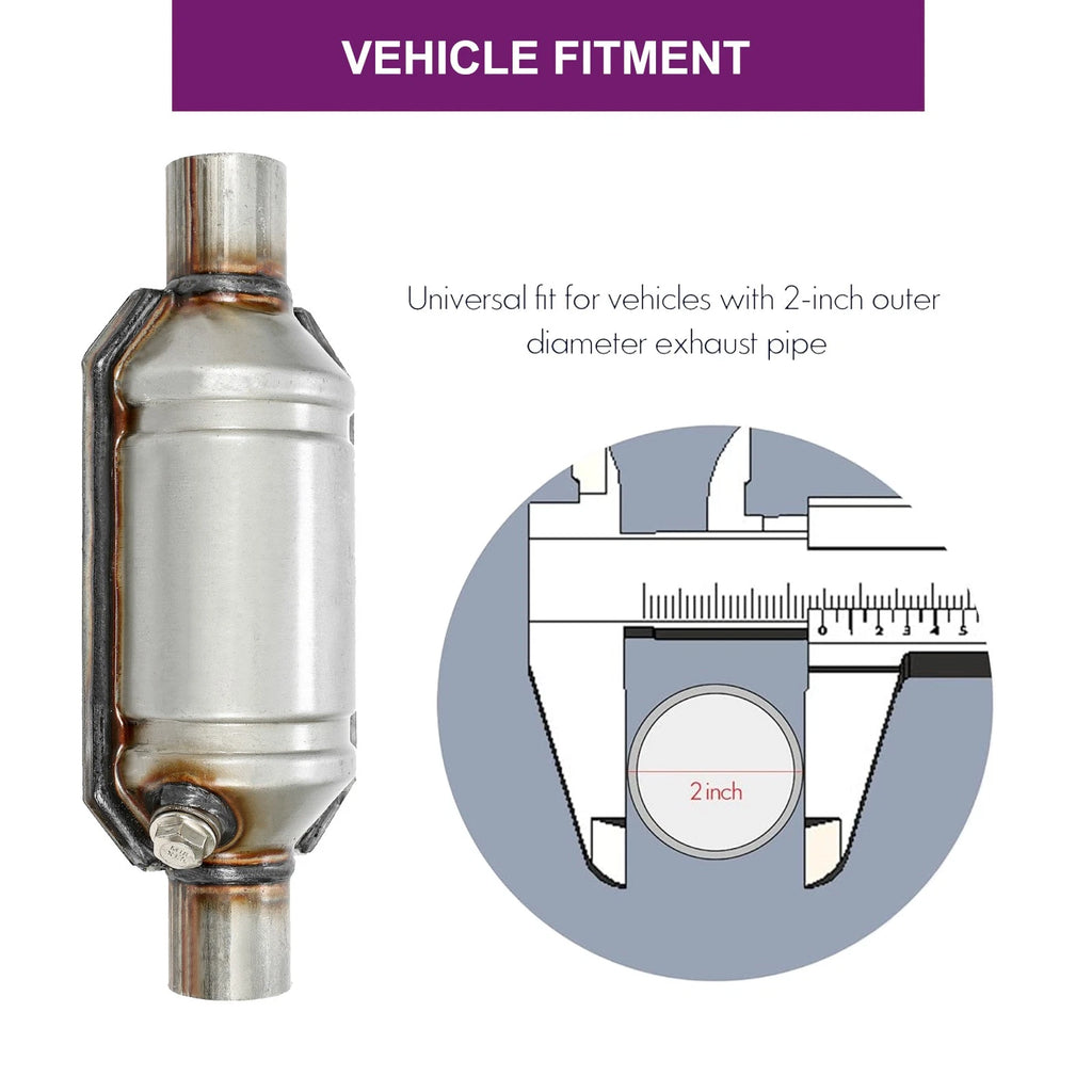 2" Inlet/Outlet Catalytic Converter for Universal Front Cat (Direct-Fit)