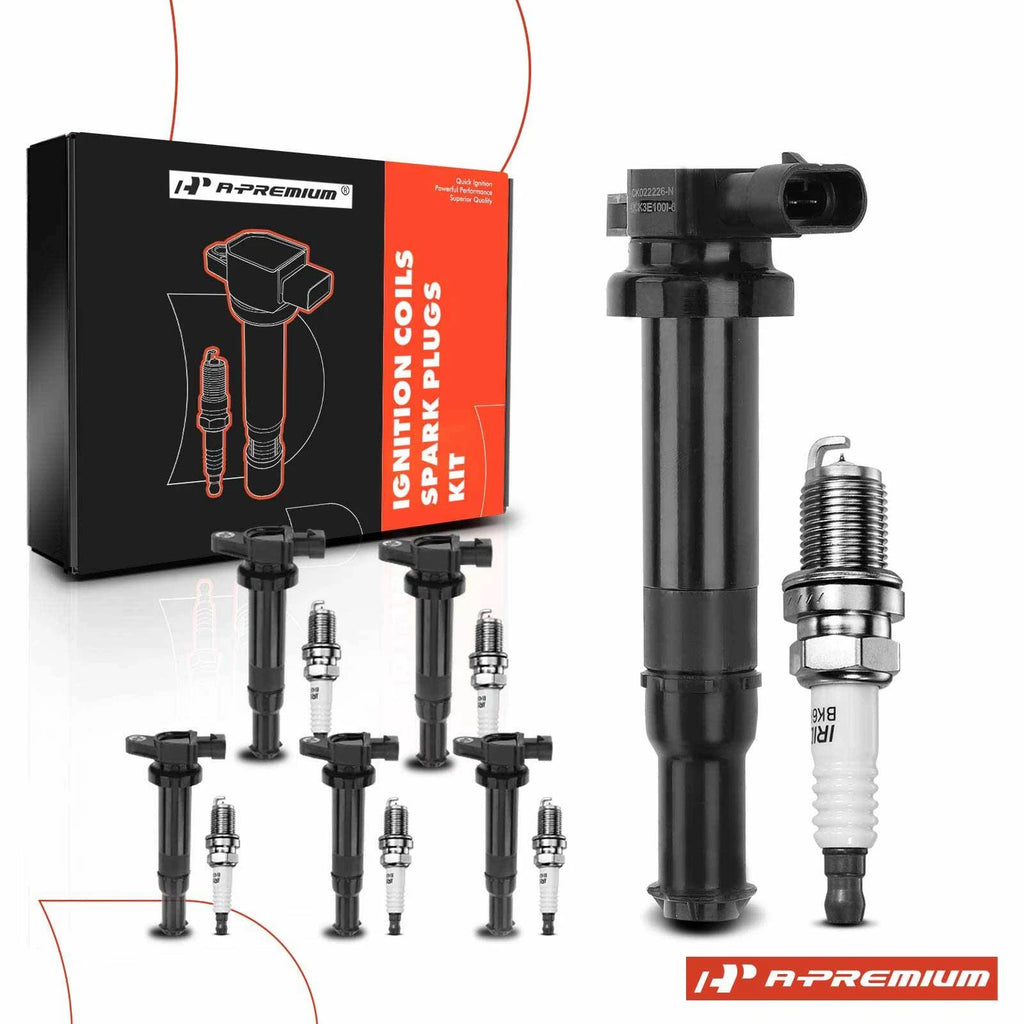 Set of 6 Ignition Coils & Iridium Spark Plugs for Kia Optima (2006)