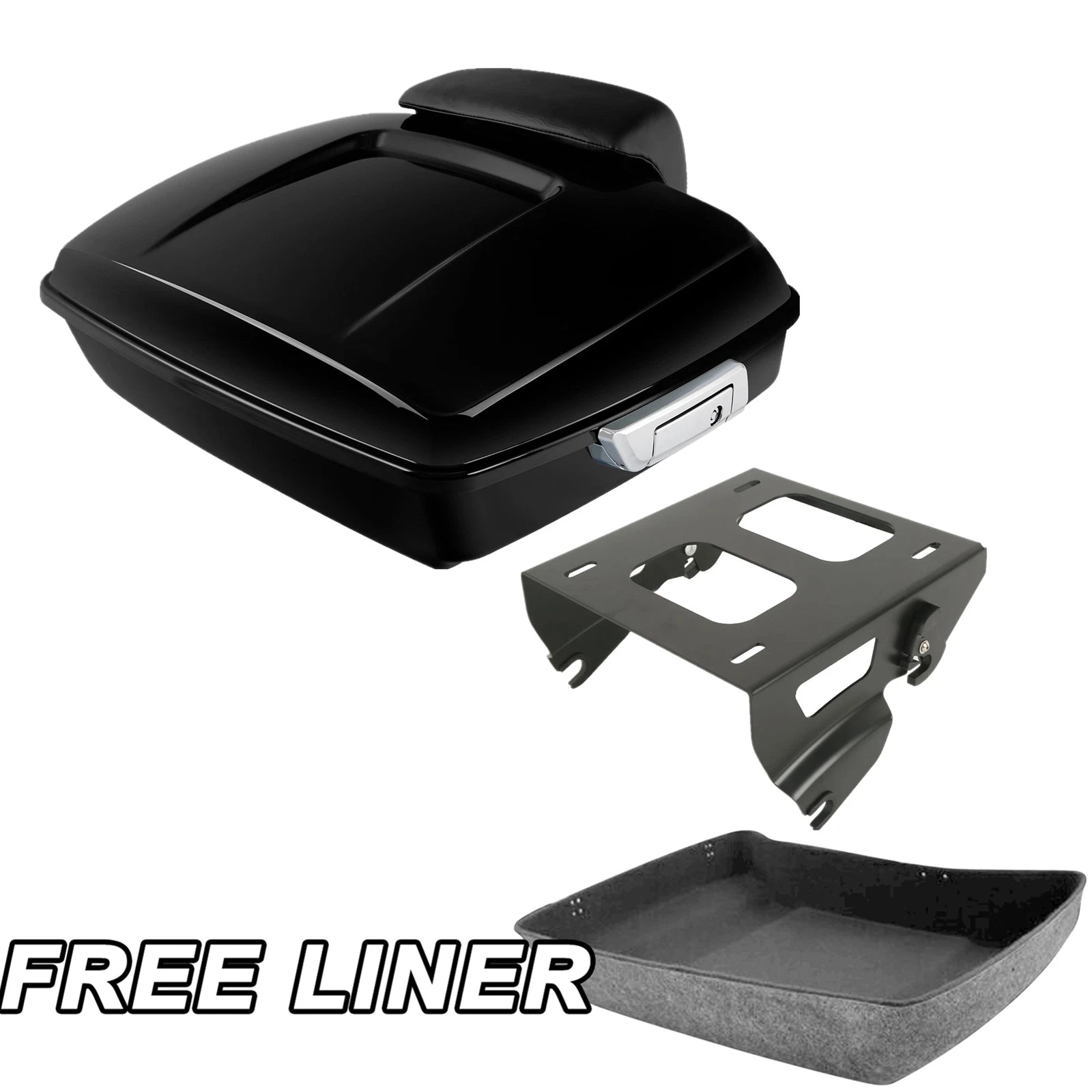Chopped Trunk Pad Solo Mount Rack for Harley Touring Street Road Glide (2014–2025)