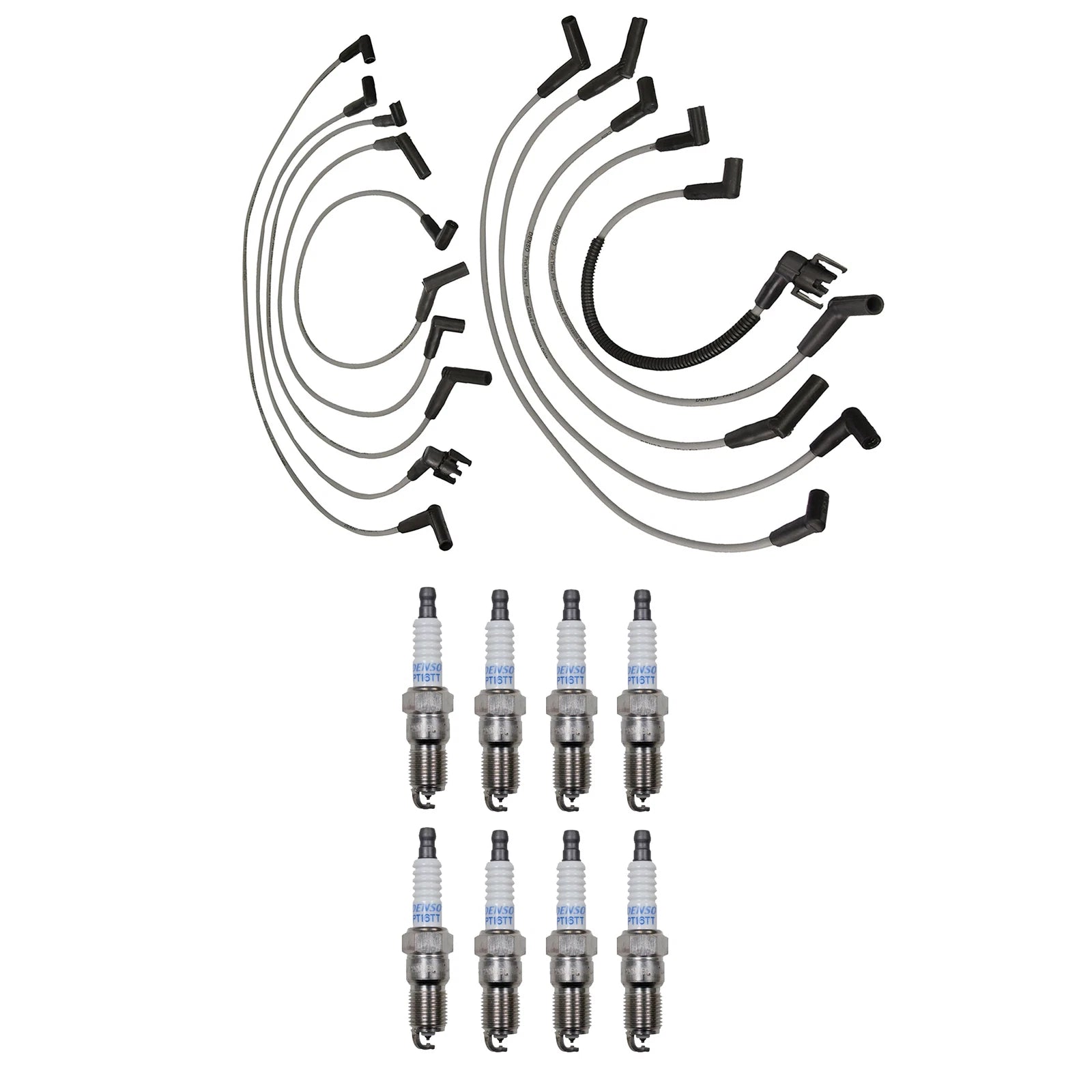 Denso 8mm Wire Set & 8 Platinum TT Spark Plugs for Ford Lincoln 5.0L V8