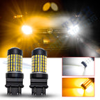 Dual Color Switchback LED Bulbs for Parking Turn Signal Lights (3157)