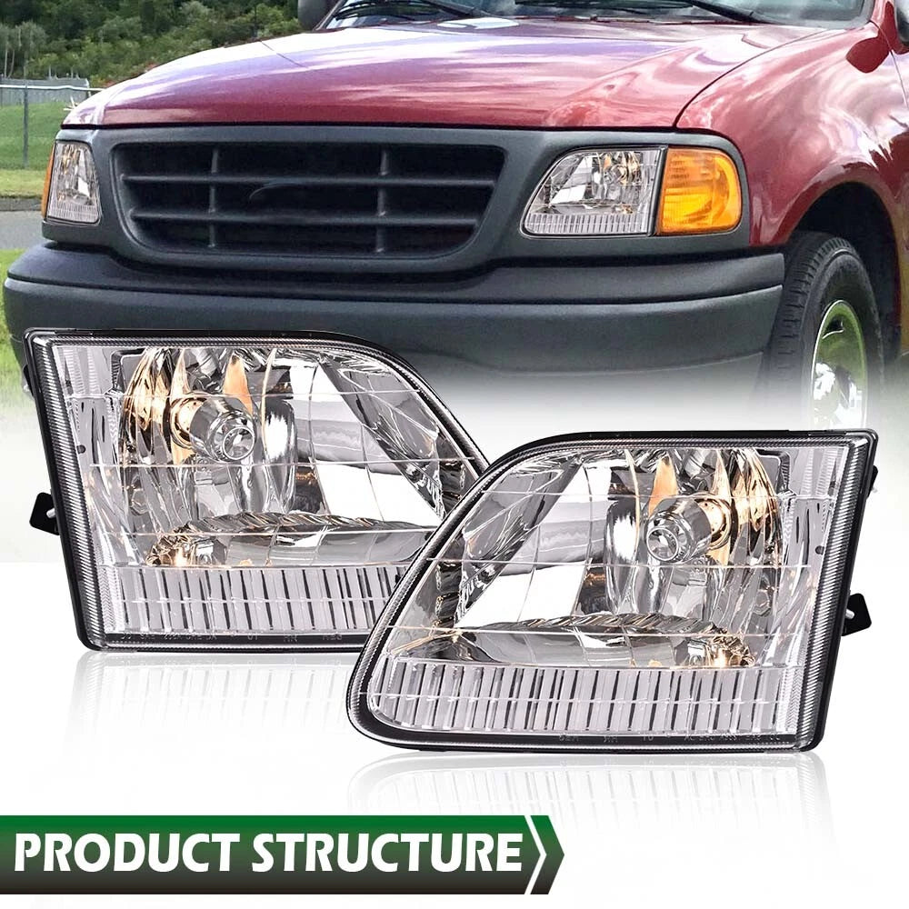 Set of 2 Headlights for Ford F-150, F-250, Expedition (1997–2003)