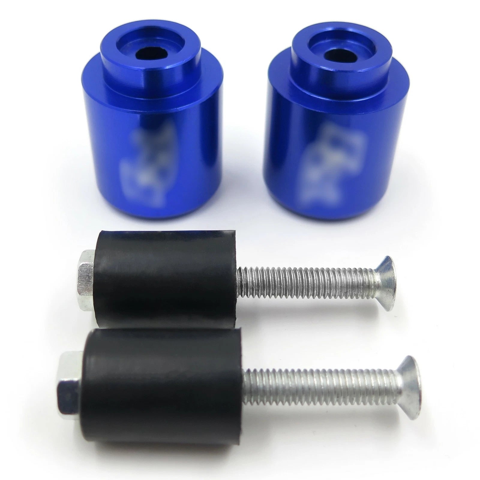 Set of 2 Blue Rubber Bar Ends for Yamaha YZF-R6 (2006–2012), FJR 1300 (2003–2010), YZF-R1 (1998–2012)