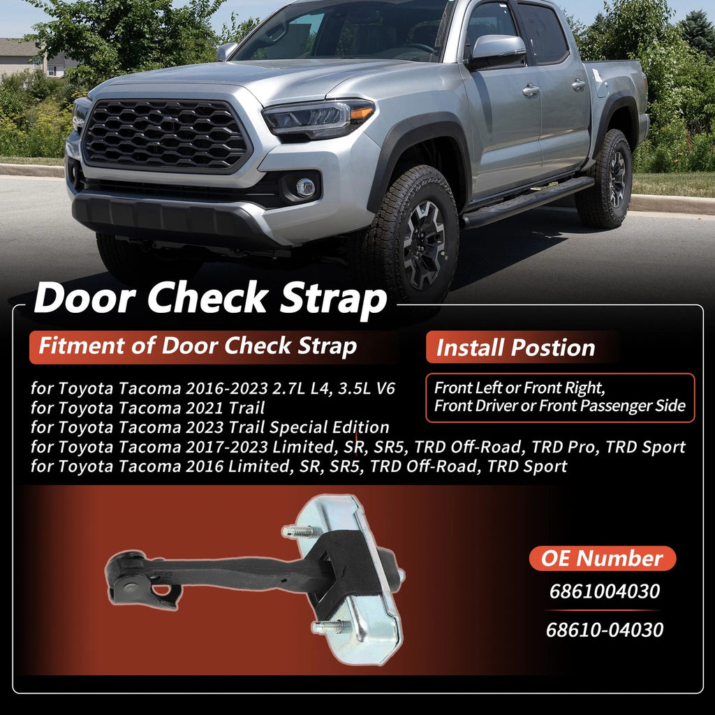 Front LH RH Door Check Strap Limiter for Toyota Tacoma (2016–2023) No. 6861004030