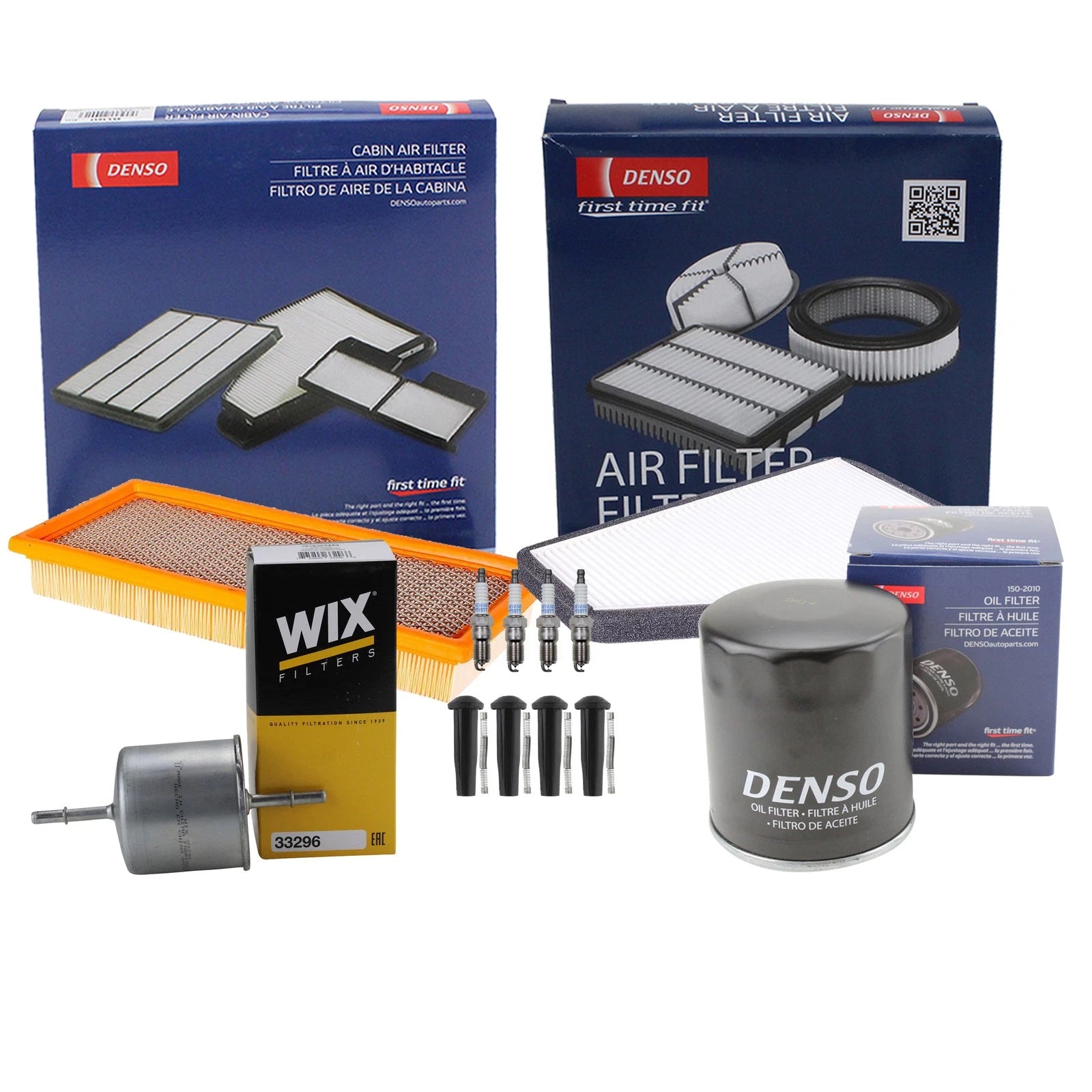 Denso Tune Up Kit 4 Spark Plugs & Boots for Mazda Tribute (2001–2007)