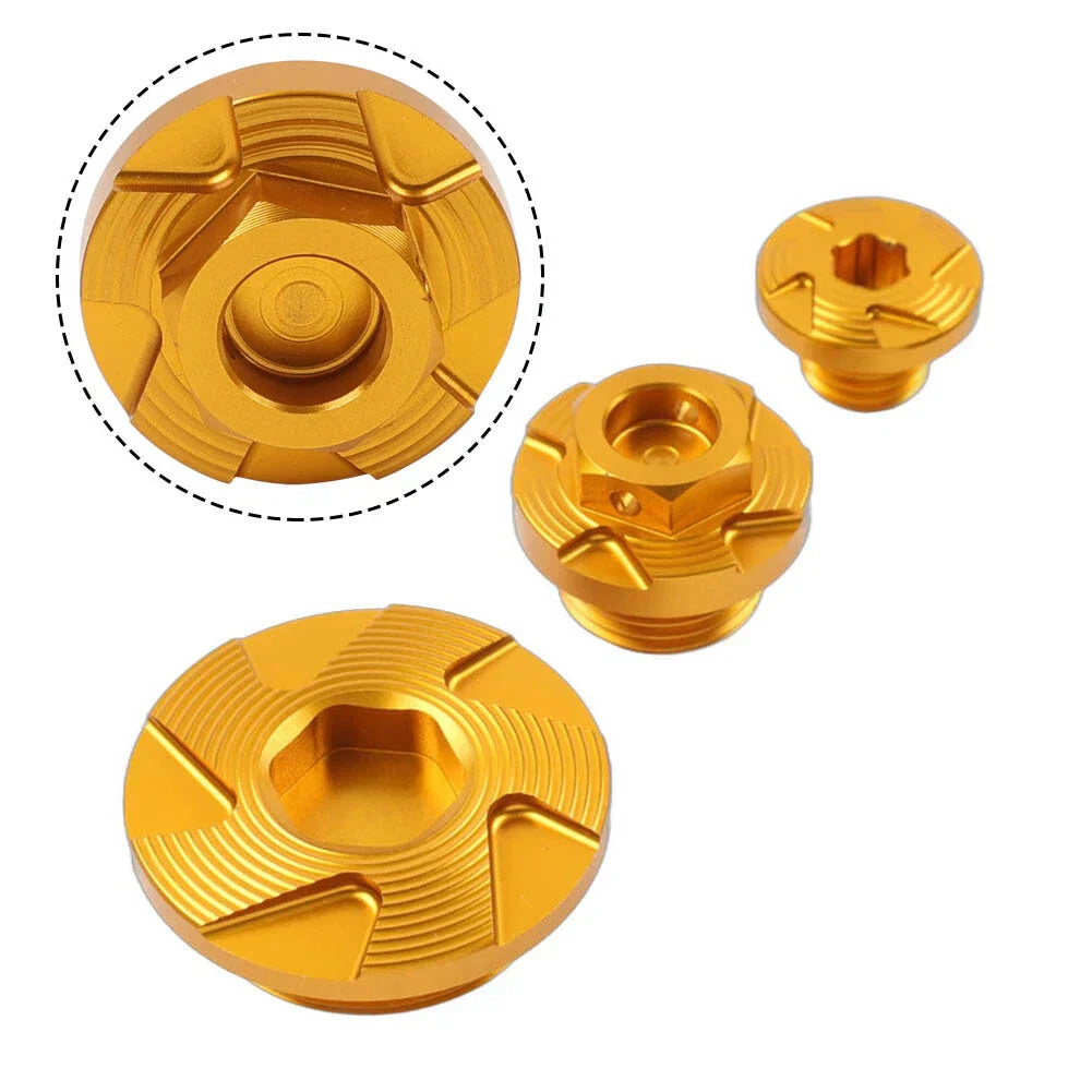3pc Engine Timing Oil Filter Plugs Bolts Set for Kawasaki KX250 KX450 KLX450R