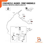 Windscreen Washer Jet Nozzle for Ford Ranger PX T6, Mazda BT-50 (12-22)