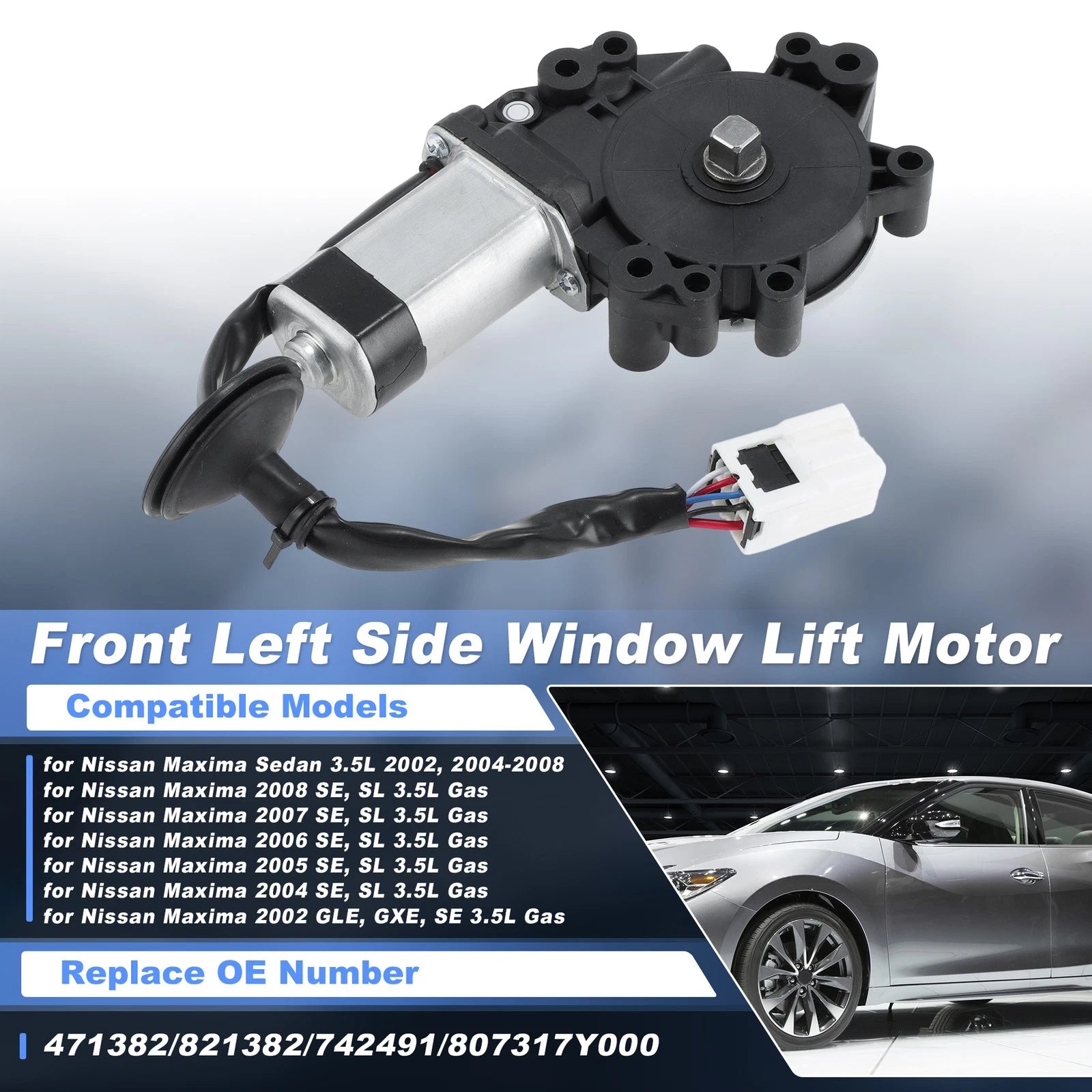 Front Left Power Window Motor 807317Y000 for Nissan Maxima Sedan (2004–2008)