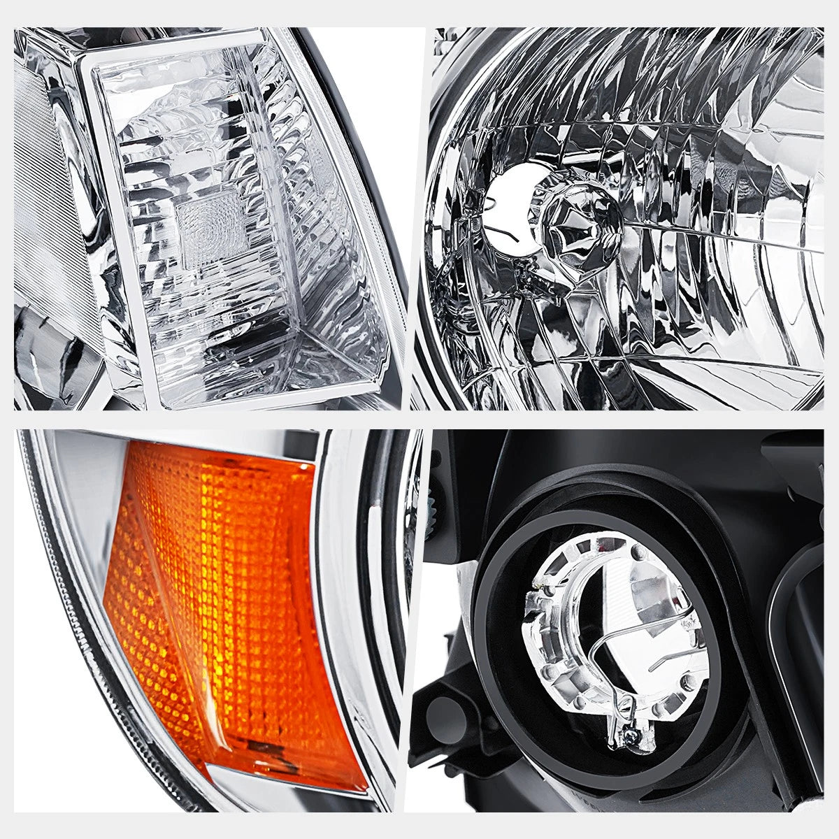 Passenger Side Headlight Lamp Chrome/Amber for Toyota Tacoma (2005–2011)
