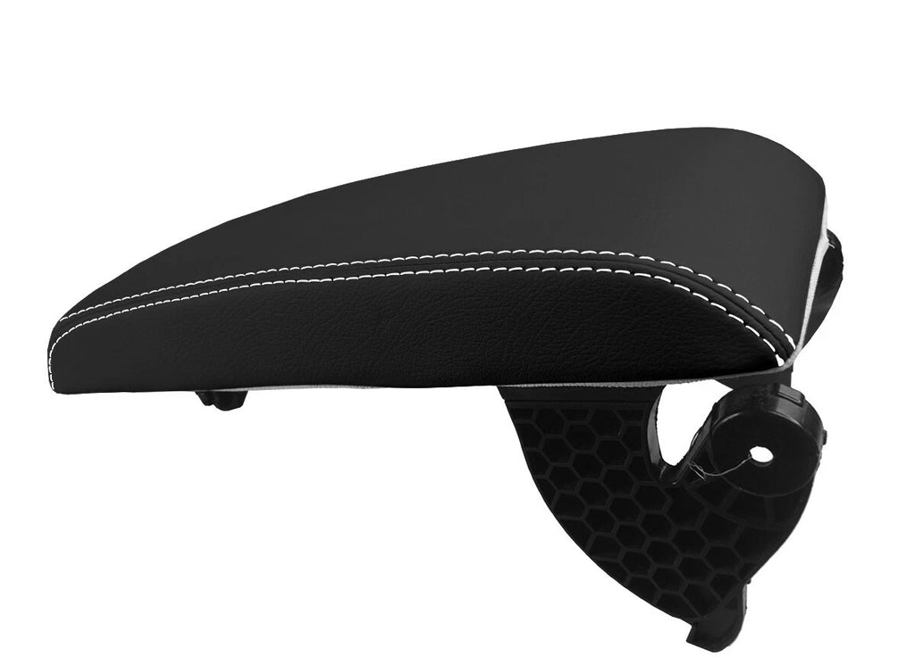 Leather Console Lid Armrest Cover for Toyota Camry (2012–2017) White Stitch