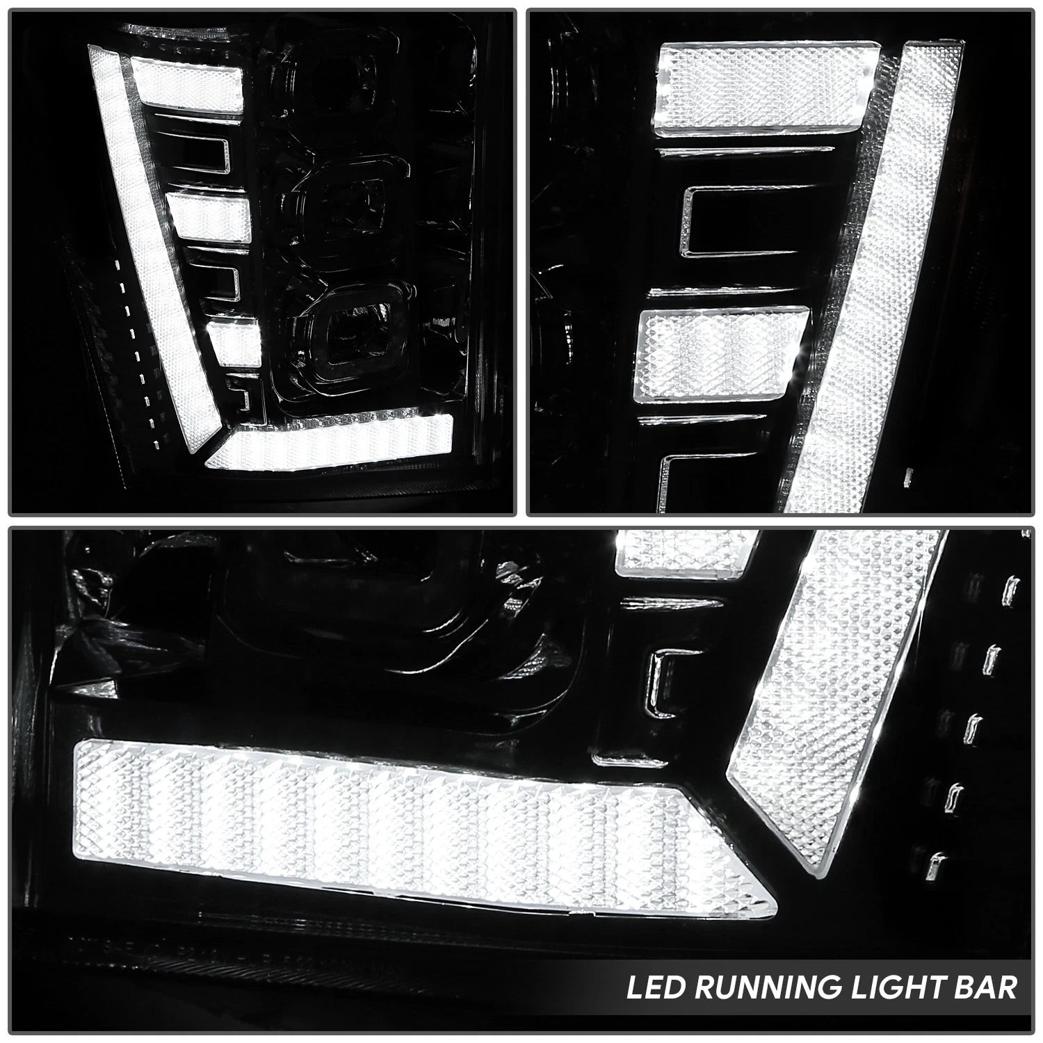 Sequential LED Light Bar Headlight for Ford F250 SD (2011–2016) - Chrome Amber