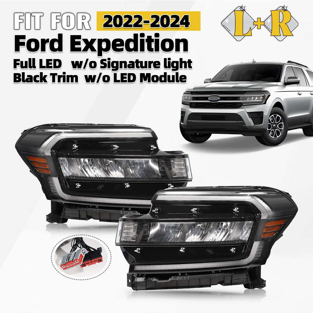 Full LED Headlight Set for Ford Expedition (2022–2024) Left+Right Pair