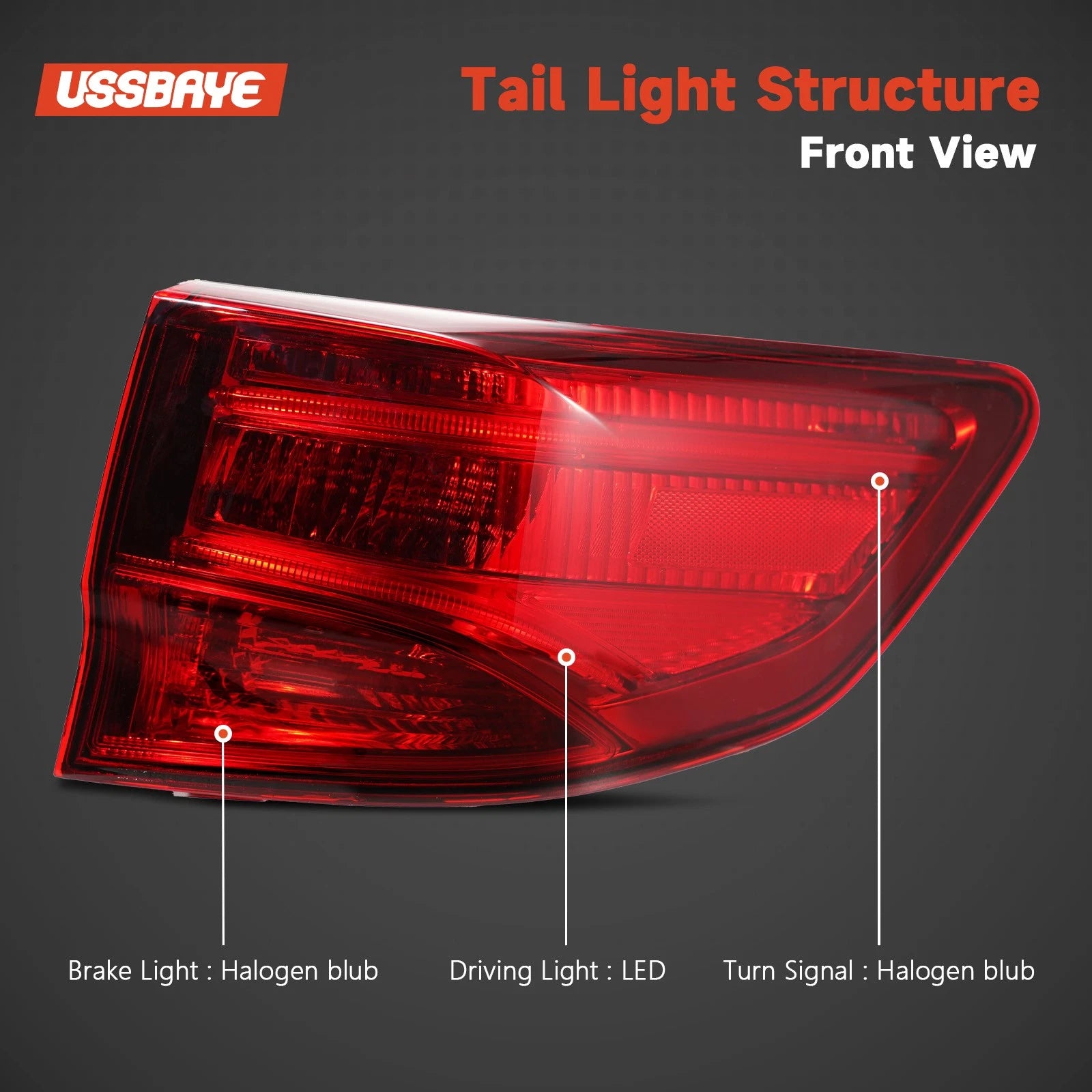 Halogen Outer Tail Light with Bulb for Acura MDX (2014–2020) Right Passenger Side