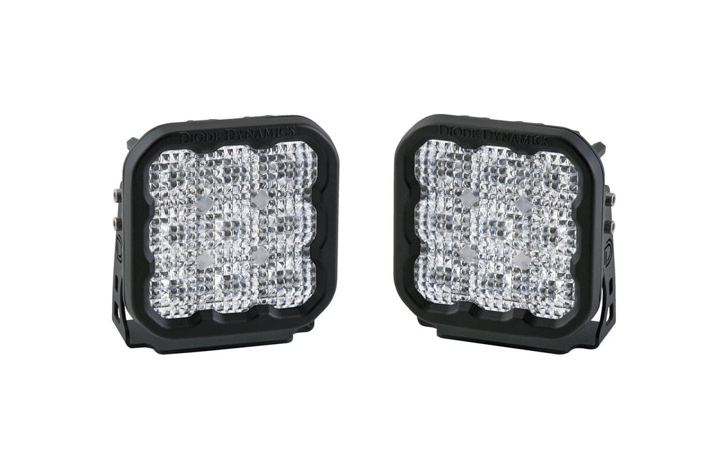 Pair SS5 Flood White Sport LED Pod Lights for Chevrolet Silverado (2014–2024)