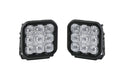 Pair SS5 Flood White Sport LED Pod Lights for Chevrolet Silverado (2014–2024)