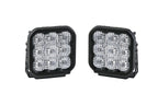 Pair SS5 Flood White Sport LED Pod Lights for Chevrolet Silverado (2014–2024)