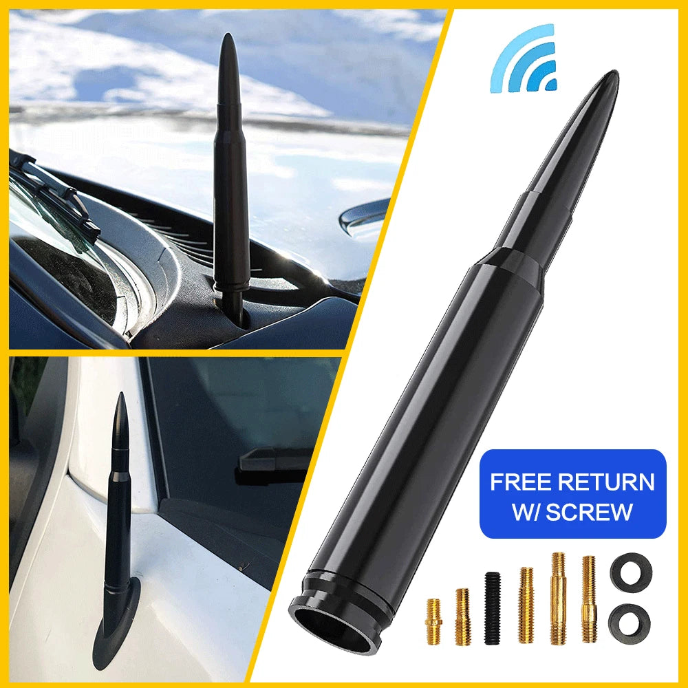 50 Cal Silver Bullet Short Antenna for Ford F150 (2015–2023)