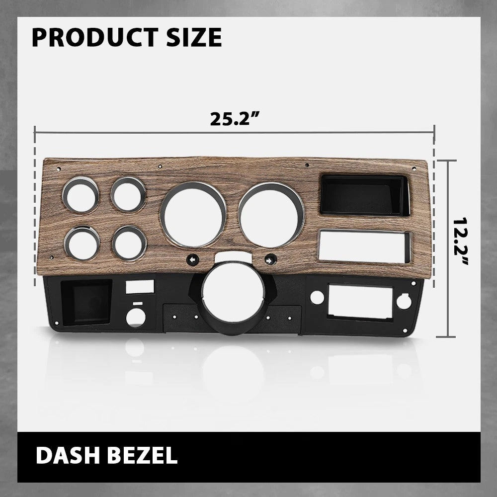 Dash Bezel Gauge Cluster Cover for Chevy GMC Pickup Truck (1975–1980)