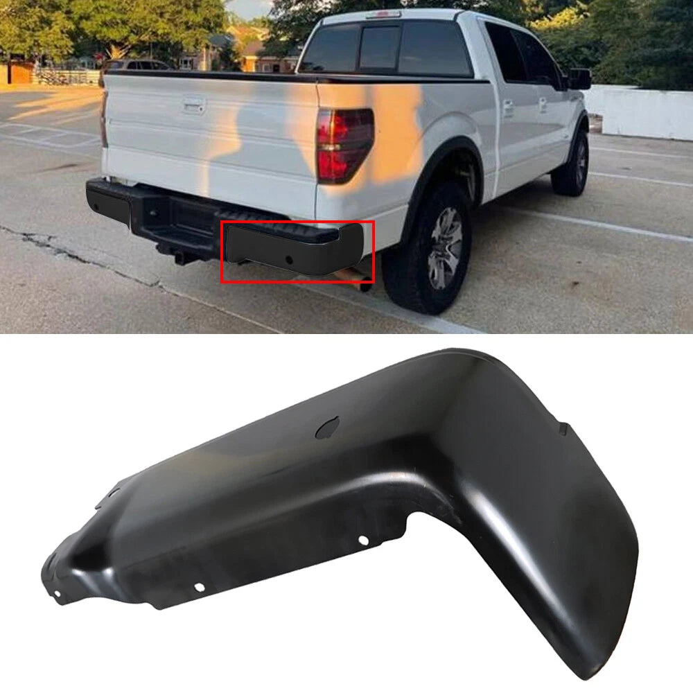 Rear Bumper End for Ford F-150 Styleside (2009â2014) with Sensor Holes, Black