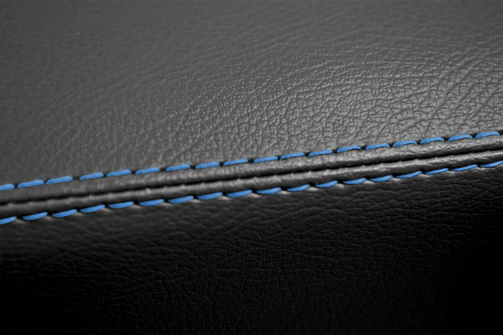 Leather Console Lid Armrest Cover for Volkswagen Atlas (2018–2021) Blue Stitch