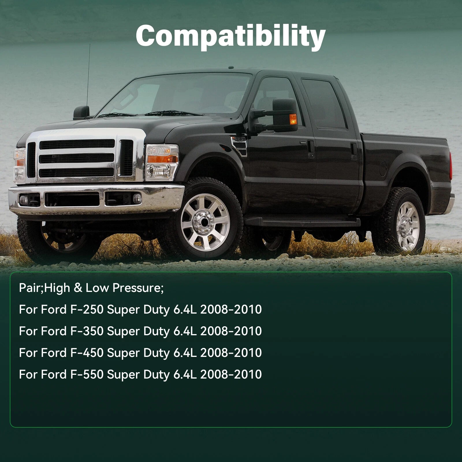 Set of 2 Twin Turbos for Ford F250/F350/F450/F550 SD 6.4L (2008–2010)