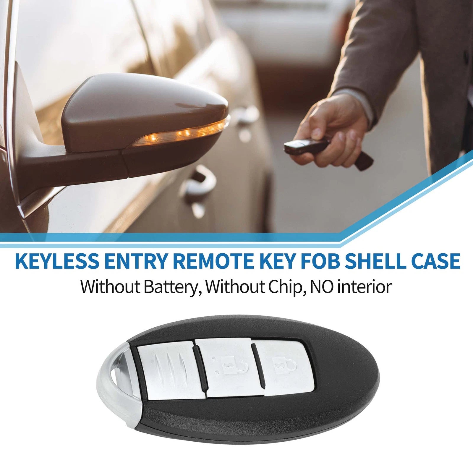 2X Keyless Entry Remote Fob Shell Case for Nissan Juke (2011–2017)
