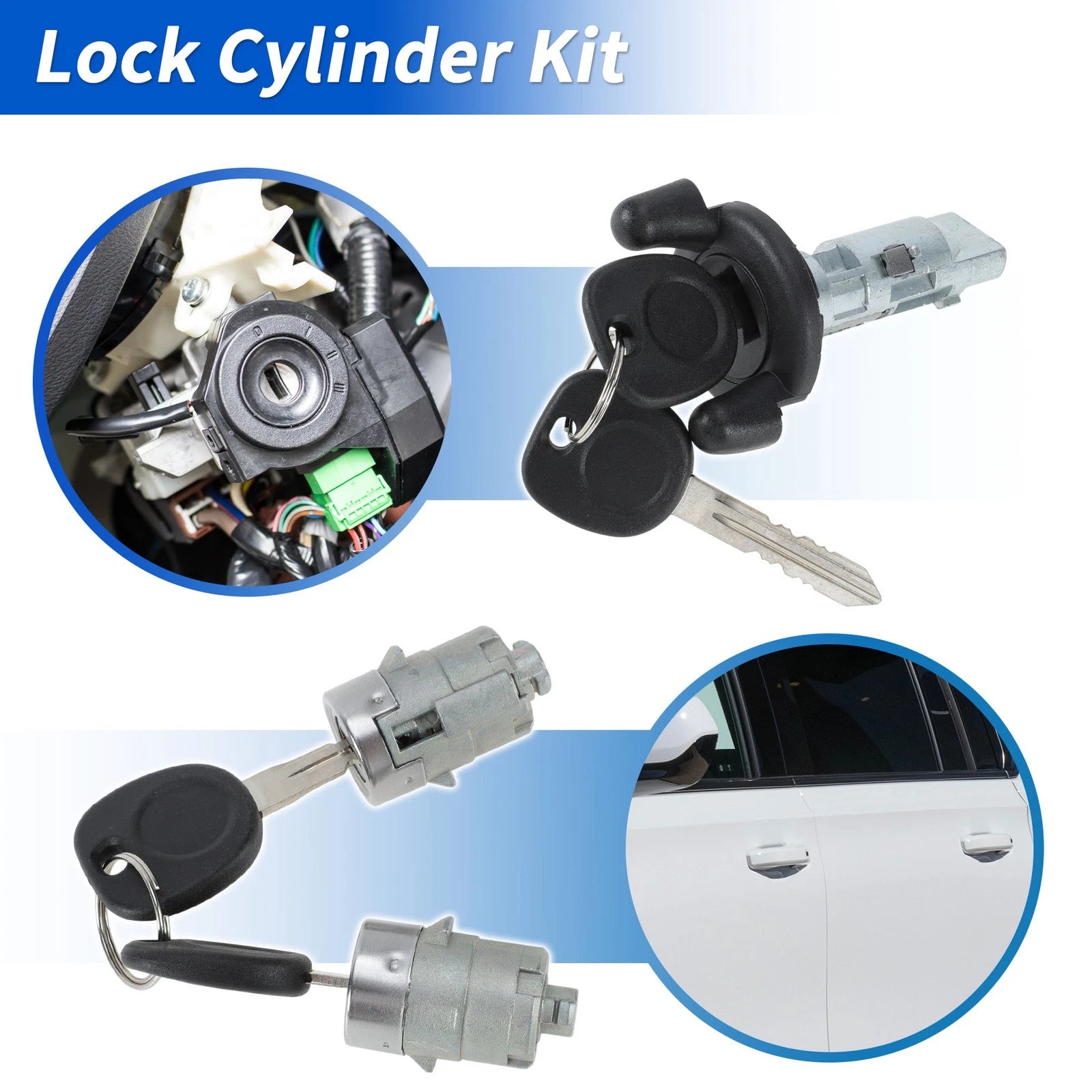 Ignition Lock Cylinder and Door Lock for Chevy Silverado 1500 (No. 704600/702912)