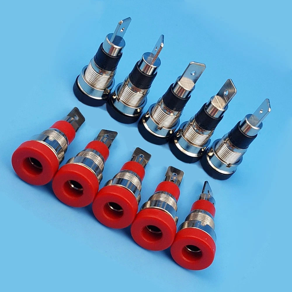 10pcs Brass 4mm Banana Female Jack Connector for Chassis Panel Mount