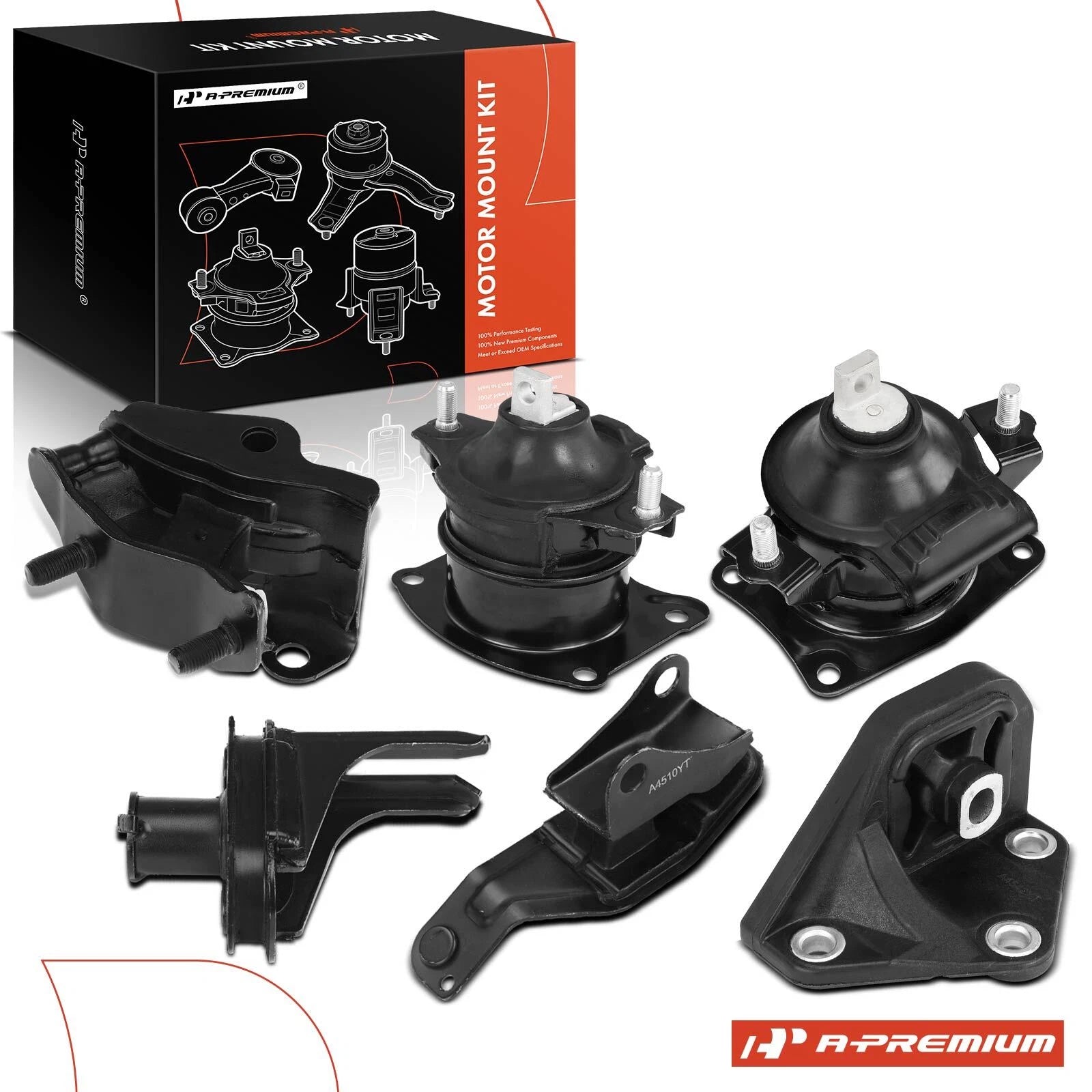 6X Engine Motor & Transmission Mounts for Honda Accord (2003–2007)